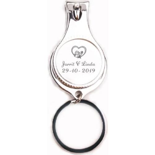 Personalized birthday gift Stainless Steel Women Nail Clipper Cutter +beer opener 2 in 1 lady Nail Clipper custom with name