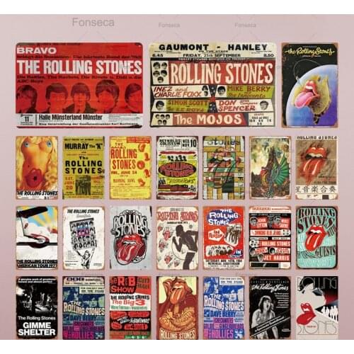 Poster Plaque Metal Vintage Metal Tin Sign Wall Decor for Man Cave Bar Pub Man Cave Rock N Roll Decorative Plate