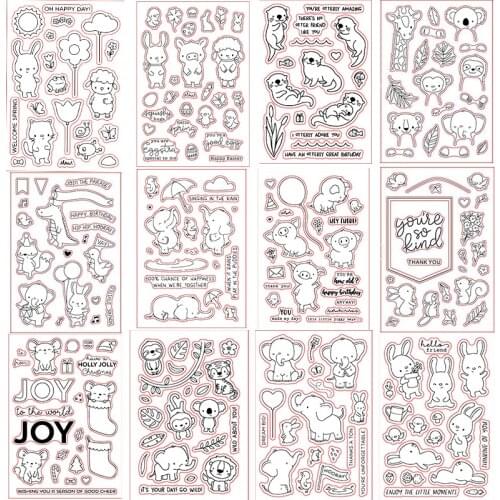 4*6inch ME Elephants Rabbits Piggy Monkey Tiger Lion Transparent Stamp Clear Stamps for DIY Scrapbooking Paper Cards Crafts 2019