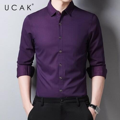UCAK Brand Casual Long Sleeve Shirt Men Clothes Spring Autumn Soft New Arrivals Classic Solid Color Streetwear Shirt Homme U6195