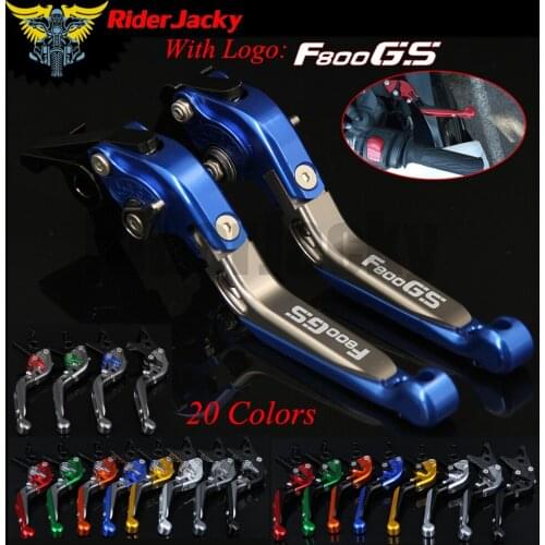 RiderJacky LOGO "F800GS" Motorcycle CNC Brake Clutch Levers For BMW F800GS/Adventure 2008-2018 2012 2013 2014 2015 2016 2017