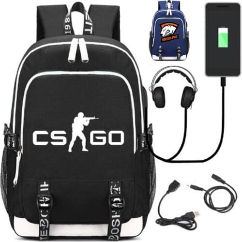 CS CSGO Dab Monste Rucksack Bag w/USB Fashion Port and Lock Teenagers Student School travel Shoulder Laptop Bag Gift