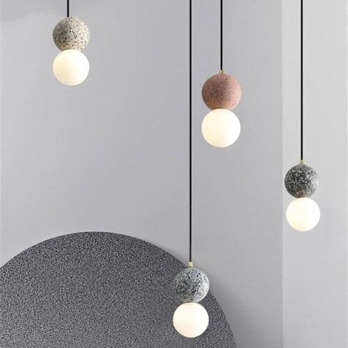 Modern Marble Pendant Lights Bedroom Bedside Lamp Cafe Restaurant Bar Led Hanglamp Nordic Decorative Home Glass Ball Hanglamp