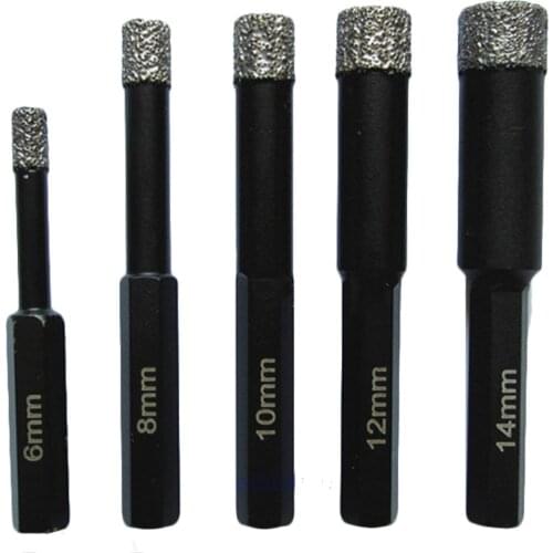 Core Drill Bit Dry drilling bits with Hex shank for granite marble ceramic tile glass Vacuum Brazed diamond drill bits