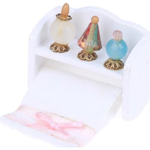Dollhouse Towel Rack Handmade Towel Rack Miniature Bathroom Set Doll Toy Doll House Accessories Makeup Cosmetic Set