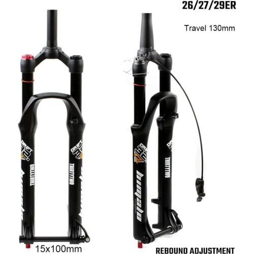 CATAZER MTB Bicycle Fork 26 27.5 29er Inch Suspension Fork Lock Straight Tapered Thru Axle 15x100mm Quick Release Rebound Fork