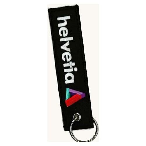Helvetia Embroidered Keychain Made by Twill with 3cm Metal Ring and Embroidered Logo on the Front and Backing free shipping
