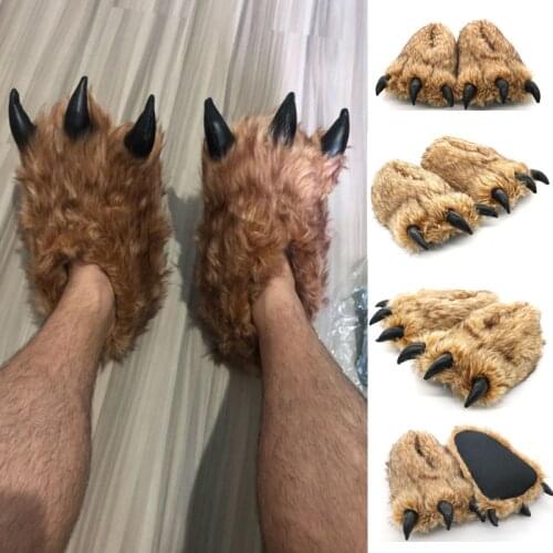 Winter Ladies Plush Home Shoes Women/Men Cartoon Animal Cotton Slippers Indoor Warm Fur Slides Female Bread Fat Sneakers Unisex