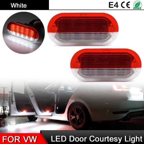 1 Pair For VW Golf Beetle Jetta Bora Polo Sharan Vento Touran For Skoda Octavia For Seat LED Door Courtesy Light Warning Lamp