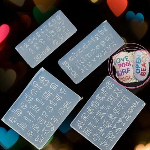 1PCS English alphanumeric carving mold nail mold Charms for DIY decoration design stylish DIY durable mold