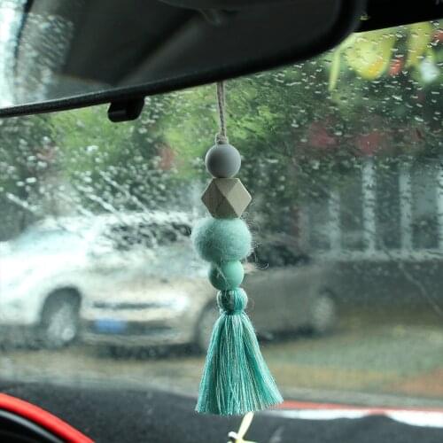 1PC Natural Wood Beads Tassel Ornaments Car Hanging Drop Door Handle Closet Wall Decorations Hanging Pendant Home Decorations