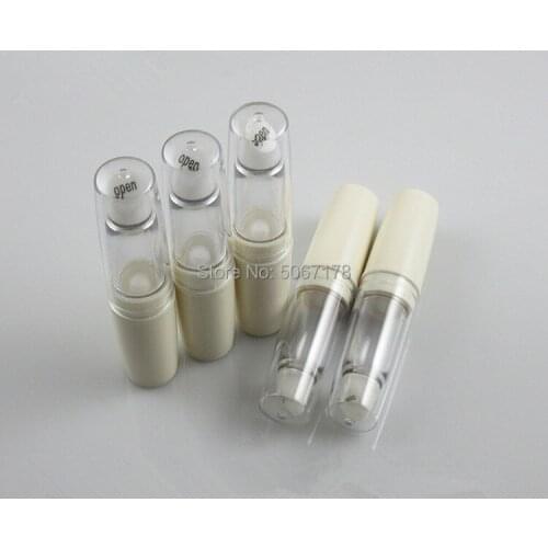 10/30/50pcs 3ml Empty Lip Gloss Tube Rotating Lipgloss Bottle Beige Round Lipstick Packaging Container