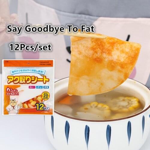 12Pcs/Bag Kitchen Food Oil Absorption Paper Food Grade Health Oil Filter Paper Kitchen Accessorie Home Clean Accessories New