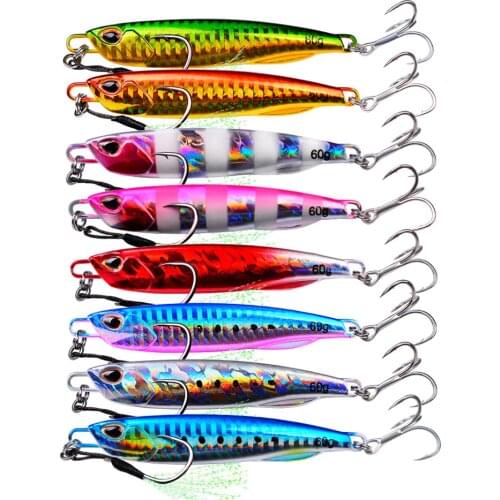 8pcs Jigging Fishing Lure Metal Spoon Cast Jigs Bass Trout Artificial Bait fishing Tackle Pesca tuna Carp Fishing Accessories