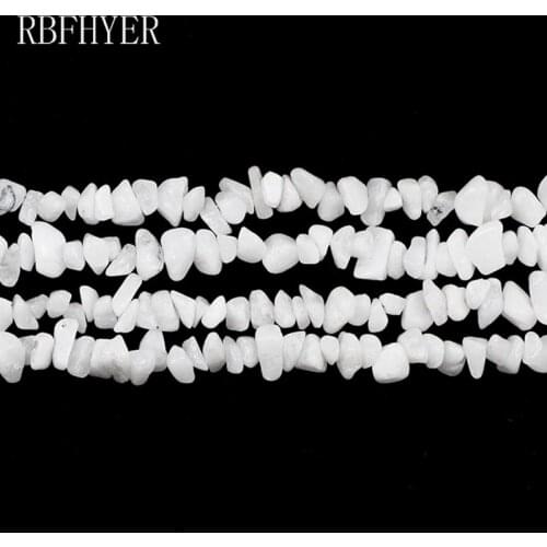 RBFHYER White marble Irregular Gravel beads Natural Stone 4mm~10mm spacers beads For Jewelry making DIY Necklace bracelet