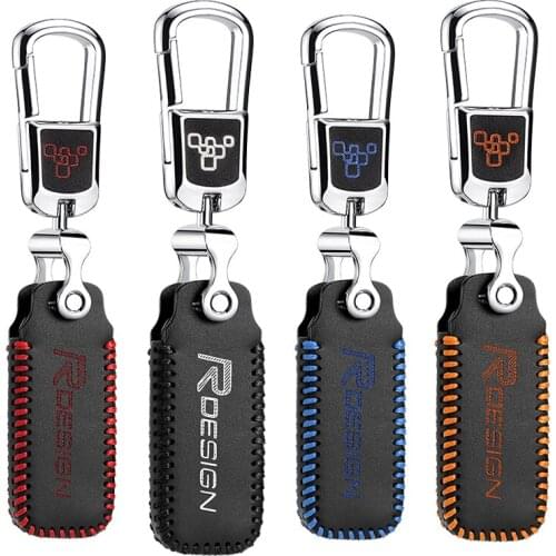 Car key case cover for volvo s90 v90 xc90 2016 2015 2017 2018 Remote Keys Shell keychain key chain geniune leather