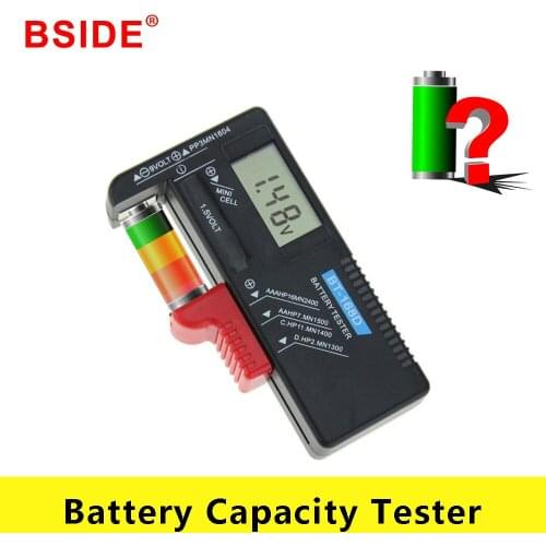 BSIDE BT168D Digital Battery Capacity Tester LCD BT-168D Checker for 9V 1.5V AA AAA Cell C D Batteries