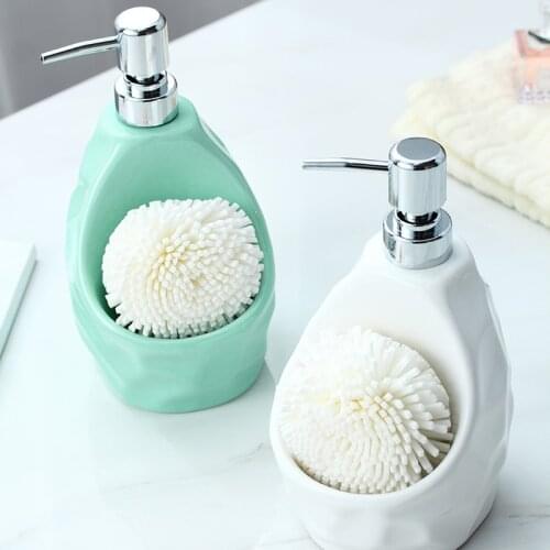 650lml ceramic soap dispenser for kitchen ceramic + ABS home decoration liquid soap lotion dispenser bathroom accessories