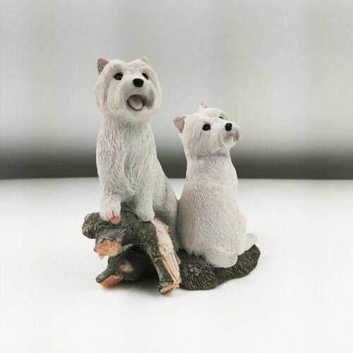 JJM West Highland White Terrier Dog Pet Figure Collector Canidae Animal Toy PVC Model Educational for Children Adults Kids Gift