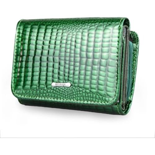 DICIHAYA Short Wallet Women Coin Wallets Red Coin Purse Genuine Leather Lady Zipper Design With Coin Purse Pockets Small Wallet