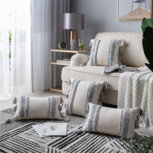 Moroccan Tufted Bohemian Pillowcase 45x45cm Pillowcase Woven Tassel Comfort Pillowcase Decorative Cushion Cover