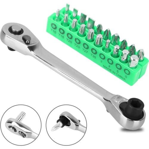 Rod Screwdriver Double Ended Quick Socket Bit Tool Contain Ratchet Handle Wrench Socket Ratchet Wrench Repair Tools