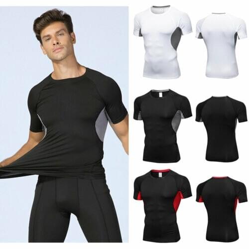 Mens Quick Dry T-shirt Gym Sportswear Fitness Shirt Tops Cycling Running Jersey Sport Clothes