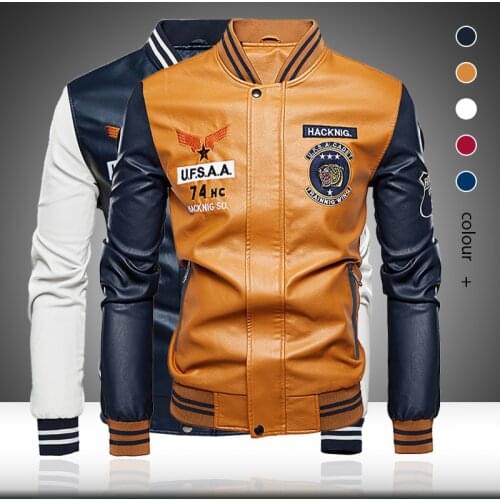 Winter Fashion Men Leather Jacket 2020 Casual Warm Mens Faux Leather Coat Male Slim Fit Motorcycle Jacket Bomber Outerwear Coat