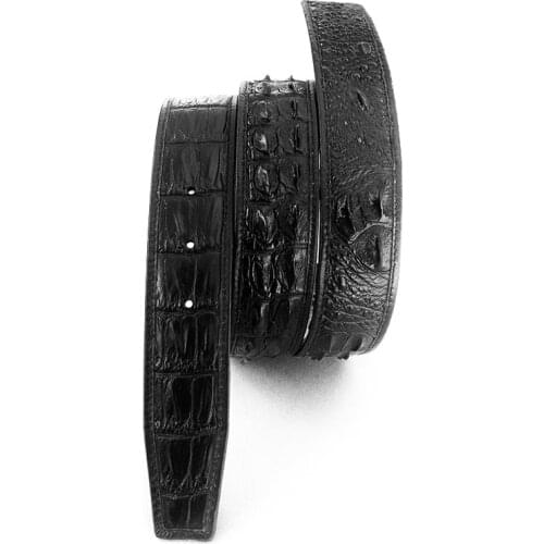 196-1thailand crocodile leather men casual belt solid belts high quality