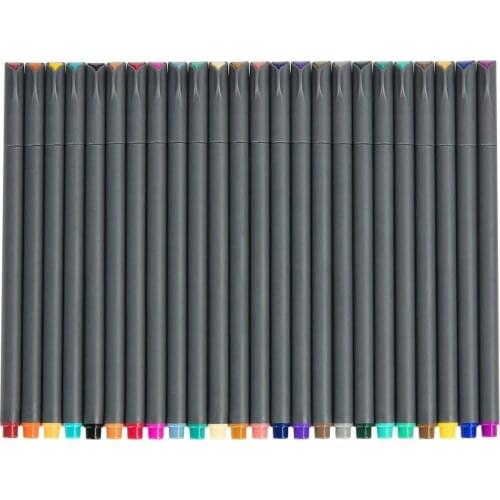 24 Fineliner Color Pens Set, 0.38mm Fine Tip Pens, Porous Fine Point Makers Drawing Pen, Perfect for Writing in Bullet Journal