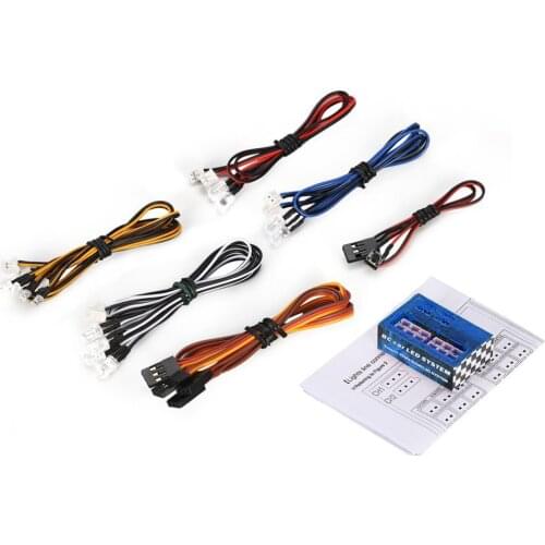 ! Multi-function Ultra Bright LED Lamp Light System Kit for 1/10 1/8 RC Car HSP Traxxas TAMIYA CC01 Axial SCX10 D90 RC Parts