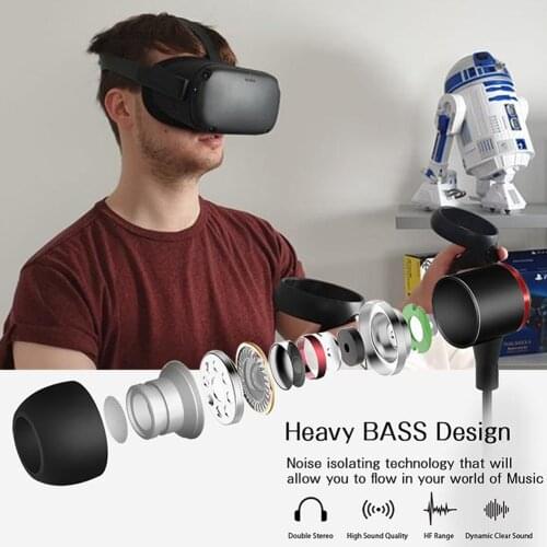 Headphones With Left/Right Single Sound Channel 3D 360 Degree Sound Stereo VR Earbuds For For Oculus Quest VR Headset