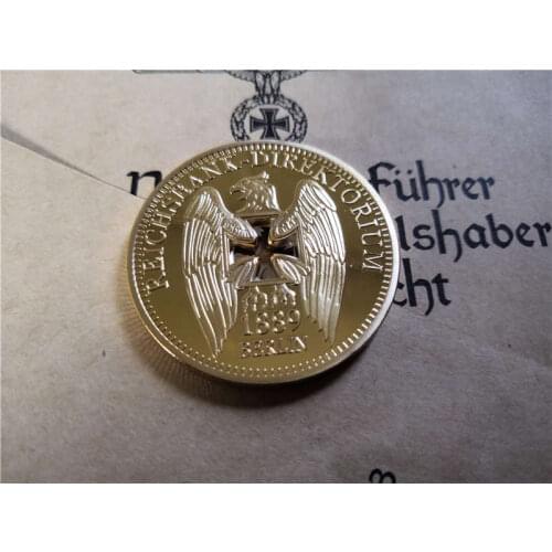 Germany 1889 World War II German coin Reichsbank Direktorium Hollow Cross Eagle Coins Acrylic Case