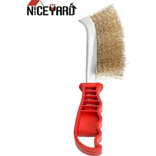 NICEYARD Corrosion Brush Hand Copper Wire Brush Multi Purpose Rust Paint Metal Remover Cleaning Tool