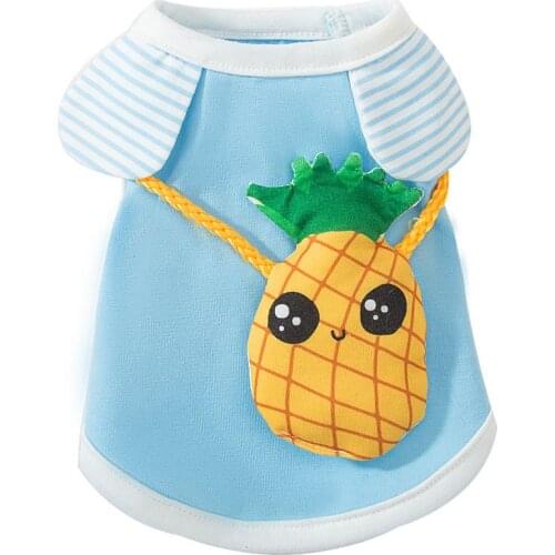 New Spring and Summer Cute Sweater Puppy Dog Stereo Pineapple Backpack Cute Breathable Cat Chihuahua Pet Clothes