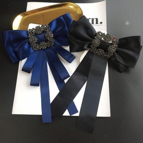 New free shipping Summer female woman male fashion casual Retro Tempered Bow Tie British College collar Extra Large Buckle Black