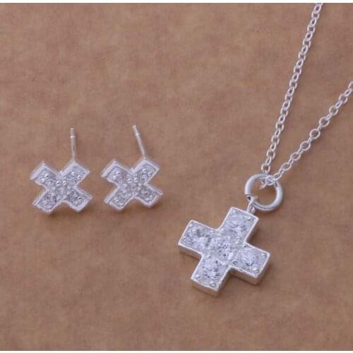 Wholesale High quality silver plated Fashion jewelry Necklace earrings WT-096