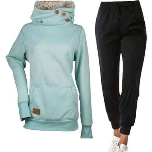 Casual Tracksuit Women Solid Color Autumn Spring Hoodies Sweatshirts Pants Sets Long Sleeve Pullover Hooded Outfits Female Suits