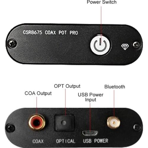 AIYIMA APTX HD CSR8675 Bluetooth 5.0 Receiver DAC Decoder Coaxial Optical Digital Audio Output With DA101 Transformer