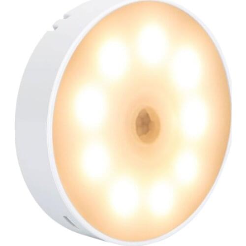 USB Motion Sensor LED Night Light Rechargeable Energy-saving Bedroom Washroom Stairs Intelligent Body Induction Lamp