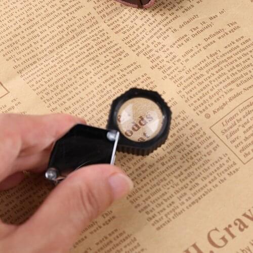 Magnifying Glass Folding Metal Rubber Material Portable Mini Magnifying Glass Foldable Pocket High HD Identification Kit Set Hot