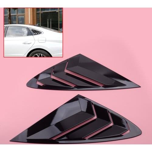 CITALL 1 Pair Glossy Black Rear Side Window Vent Scoop Louver Fit For Hyundai Sonata DN8 2020 2021