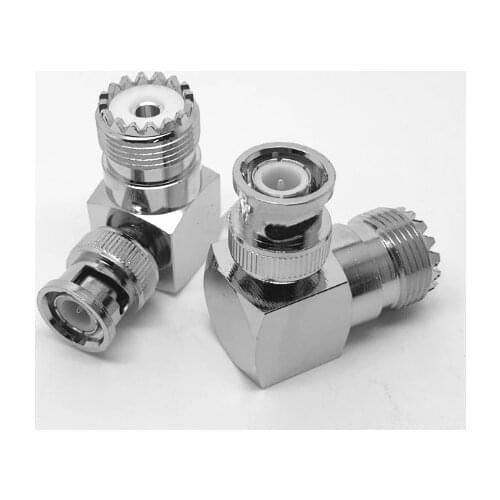 High Quanlity BNC Male Plug to UHF PL259 Female Jack Right angle RF Adapter Connector Coaxial For Radio Antenna