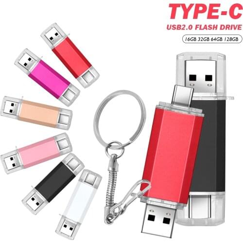 High speed pendrive Type C waterproof USB Flash Drives pen drive 128gb 64gb 32gb 16gb cle usb stick memoria usb flash disk logo