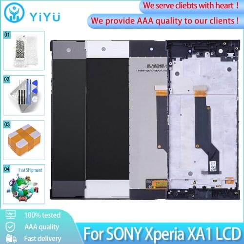 5.0" Original LCD Display For SONY Xperia XA1 G3112 G3116 G3121 LCD Touch Screen With Frame Replacement For SONY XA1 Display
