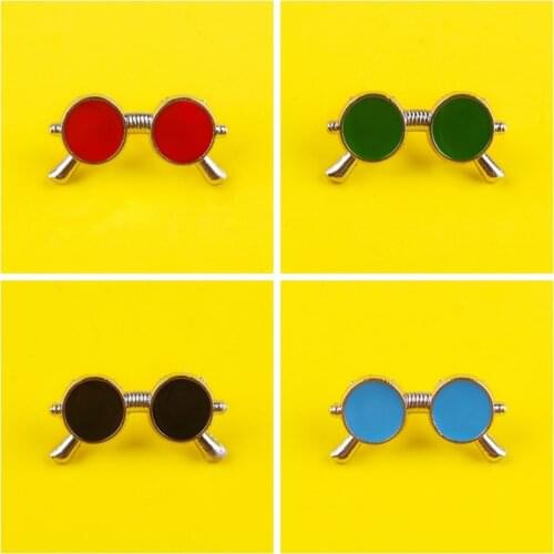 Glasses Icon Pin Badges on Clothes Enamel Pins Sunglasses Metal Badges Stripes for Clothes Set Badges For Backpack Jeans Jacket