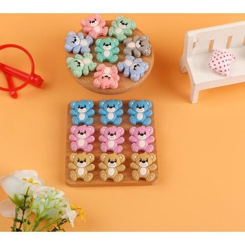 Kovict 10pcs Mini Animal Silicone Beads Food Grade DIY Accessories Product Teething Necklace Nursing Pacifier Chain