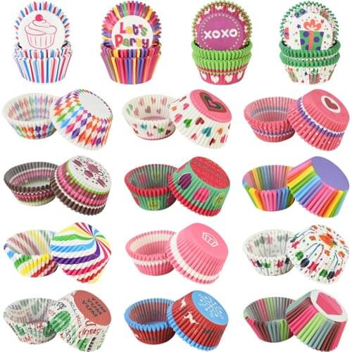 100pcs Cupcake Paper Cups Lets Party Cupcake Liners Muffin Cake Forms Cupcake Holder Baby Shower Wedding Birthday Party Decor