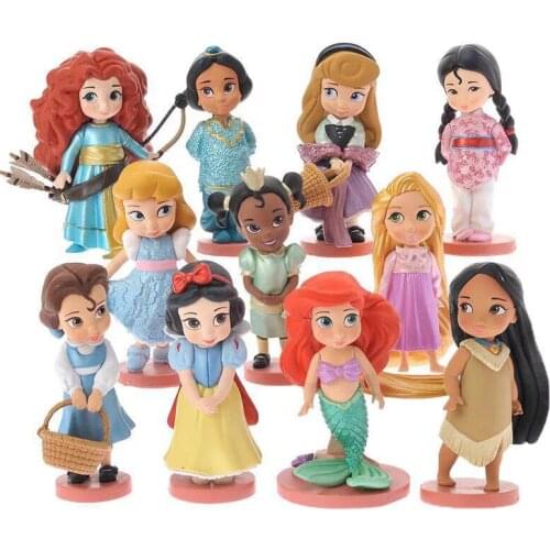 11pcs/set Cartoon Cute Kawaii Fairy Tale Princess Pvc Action & Toy Figures for Girls Gift