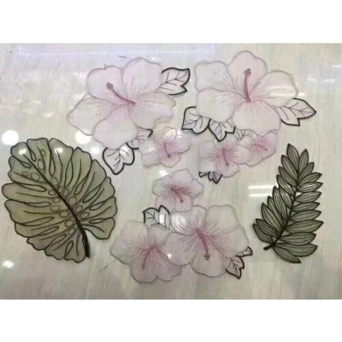 2set/lot Fashion designer show embroidery sew on flower lace patches for wedding Clothing Stickers Applications DIY